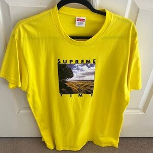 Supreme Bright Yellow Tee with Scenic Graphic FALL 2021 drop Mens Size L